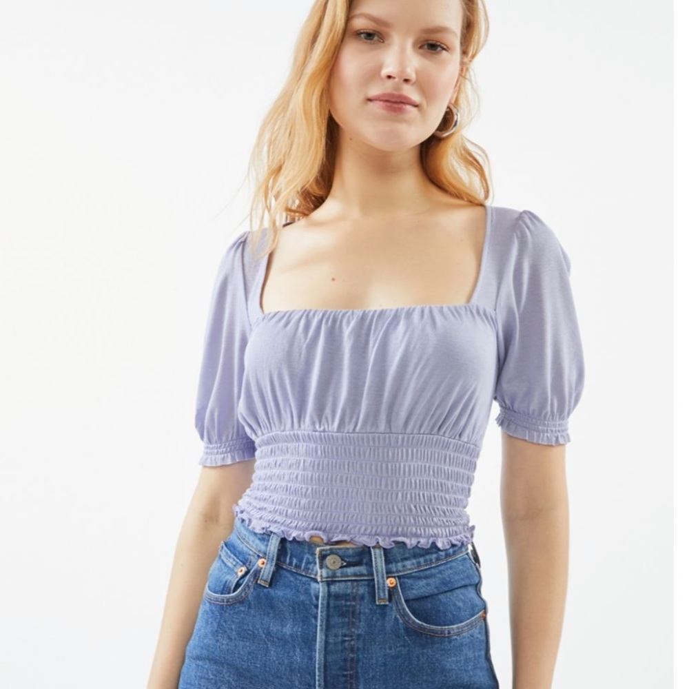 Urban Outfitters Blue/Purple Smocked Blouse NWT